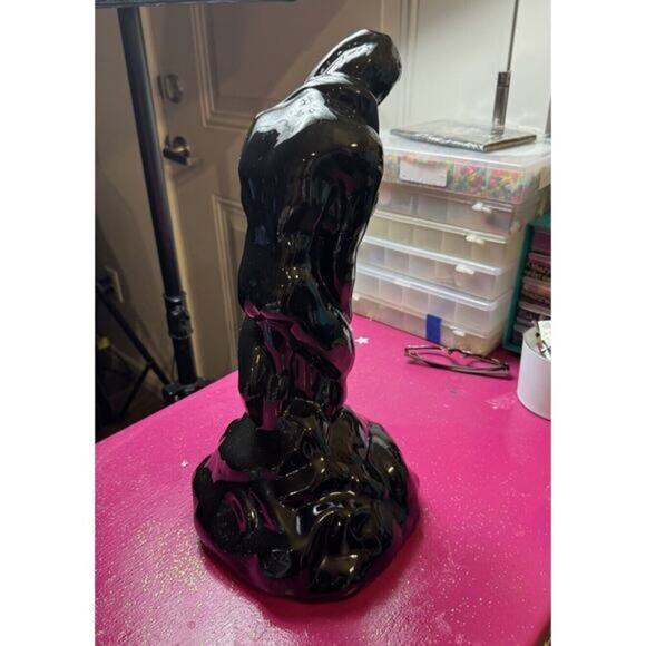 1960s Vintage Mid Century Modern “The Lovers” Ceramic Statue In Black LARGE 16in - Picture 9 of 16